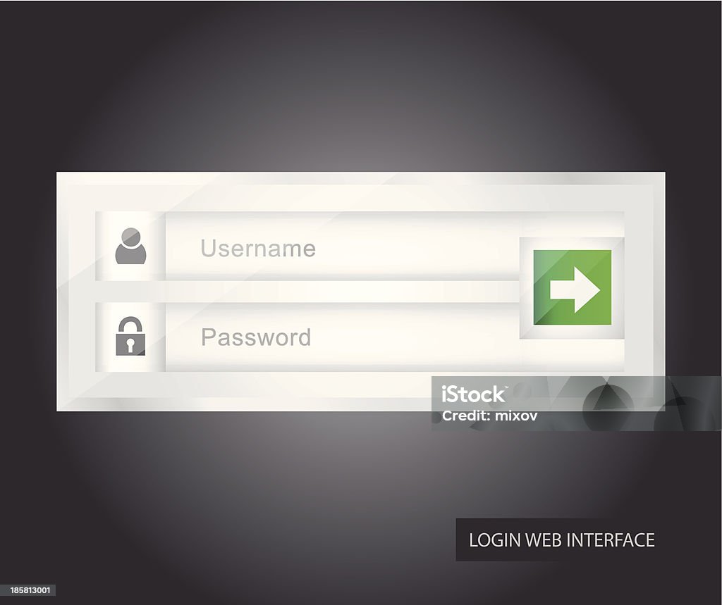 벡터 로그인입니다 인터페이스-사용자이름과 암호를 - 로열티 프리 0명 벡터 아트