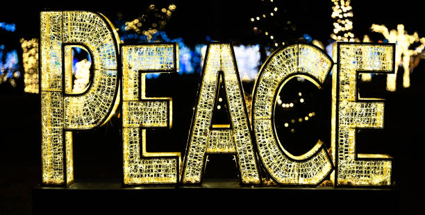 istock Christmas Festive Lights - Peace 1858139056