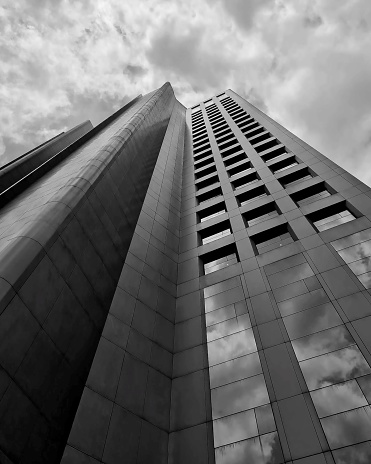 building in black and white perspective with place to write your stories