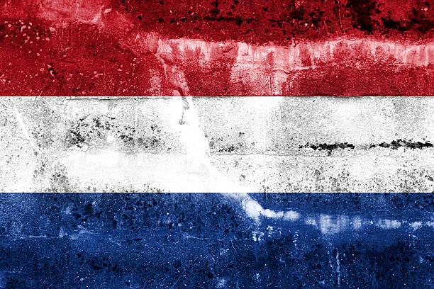 istock Netherlands Flag painted on grunge wall 185814909
