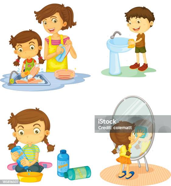 Kids Stock Illustration - Download Image Now - Adult, Assistance, Boys