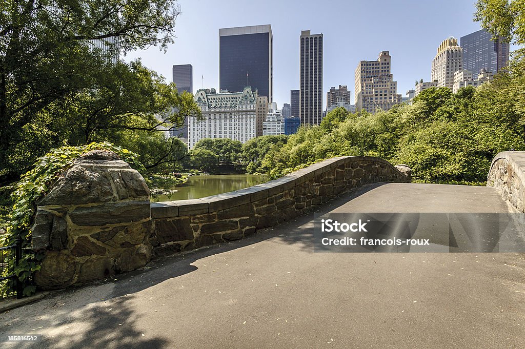 Ponte Gatstow, o lago, Central Park, Manhattan, Nova Iorque - Royalty-free Ao Ar Livre Foto de stock