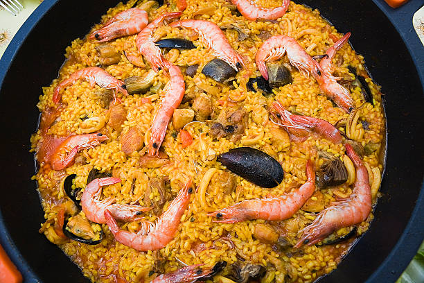 istock Paella with prawns and mussels 185817462
