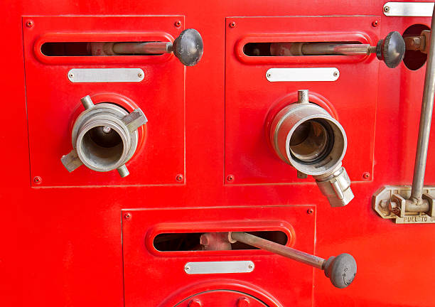 istock Water supply-pipe of fire truck 185818686