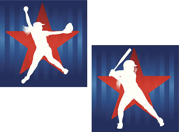 Girls Softball All-Star Graphic - Batter, Pitcher Girls Softball All-Star Graphic - Batter, Pitcher. Check out my "Baseball Summer Sport" light box for more. softball pitcher stock illustrations