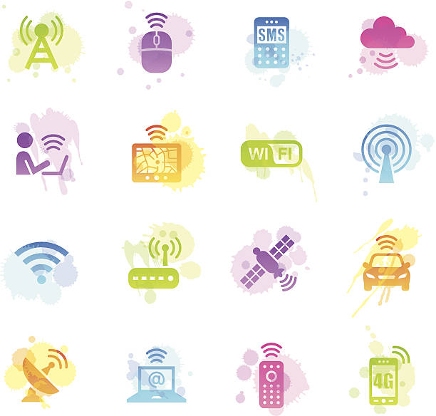 flecken-icons-drahtlose technologie - tomtom stock-grafiken, -clipart, -cartoons und -symbole