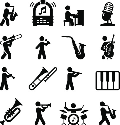 Jazz and Blues music icon set. Professional clip art for your print or Web project. See more icons in this series.