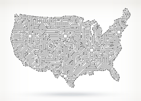 USA on Circuit Board 