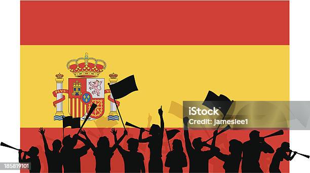 Ilustración de Español Los Fanáticos De Los Deportes y más Vectores Libres de Derechos de Aficionado - Aficionado, Bandera, Celebración - Ocasión especial