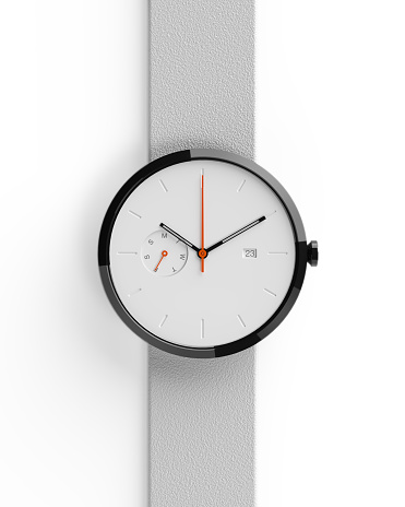 Minimal wrist watch mockup on white background