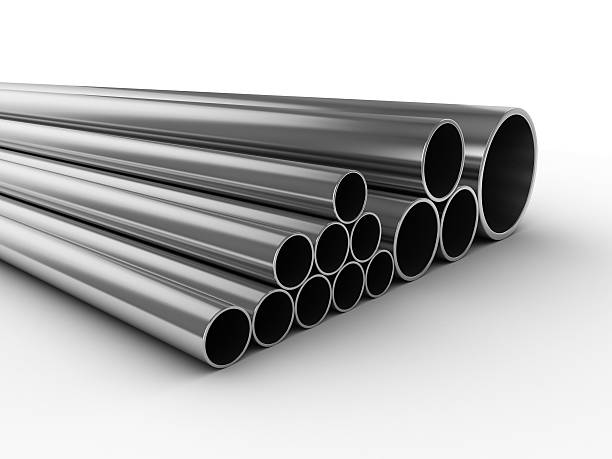 istock Metal Pipes on white 185819462