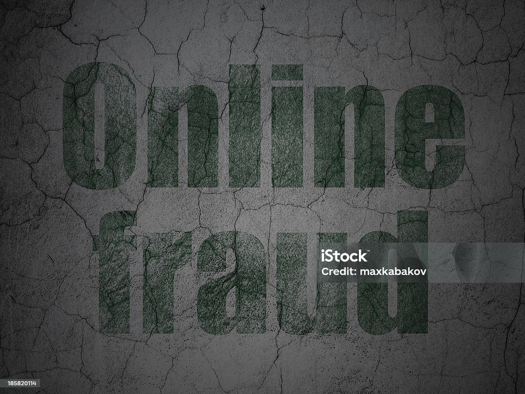 Conceito de proteção: Fraudes Online em fundo grunge parede - Royalty-free Abstrato Ilustração de stock