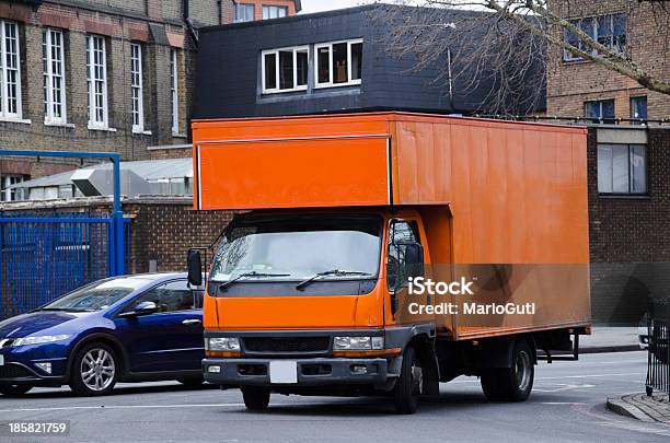 Delivery Service Truck Stock Photo - Download Image Now - Advertisement, British Culture, British Flag