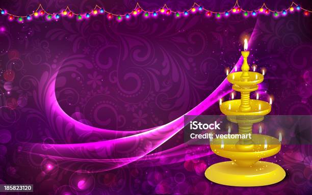 Golden Diya Stand Stock Illustration - Download Image Now - Backgrounds, Candle, Celebration
