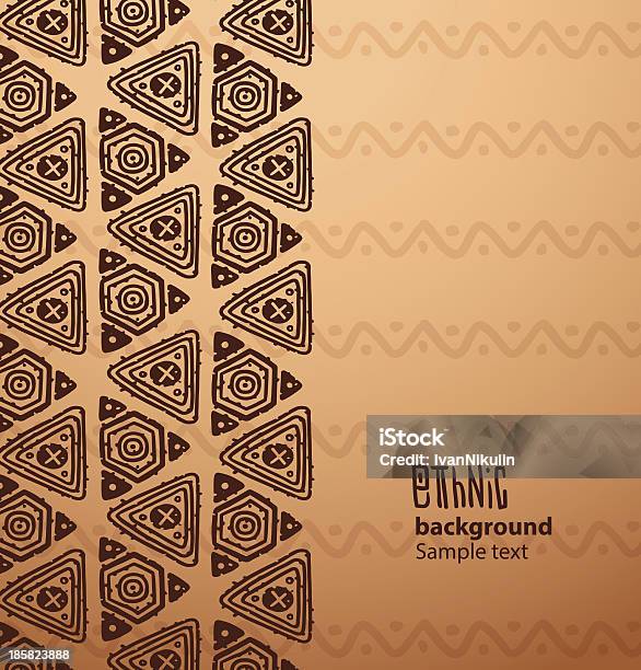 Origine Etnica Marrone Triangoli Sul Lato Sinistro - Immagini vettoriali stock e altre immagini di Motivo decorativo