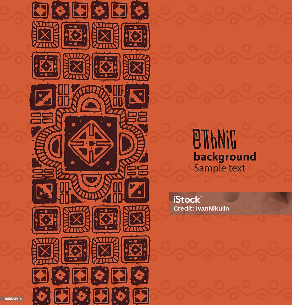 Ethnischen Hintergrund, brown Plätze von der linken Seite - Lizenzfrei Muster Vektorgrafik