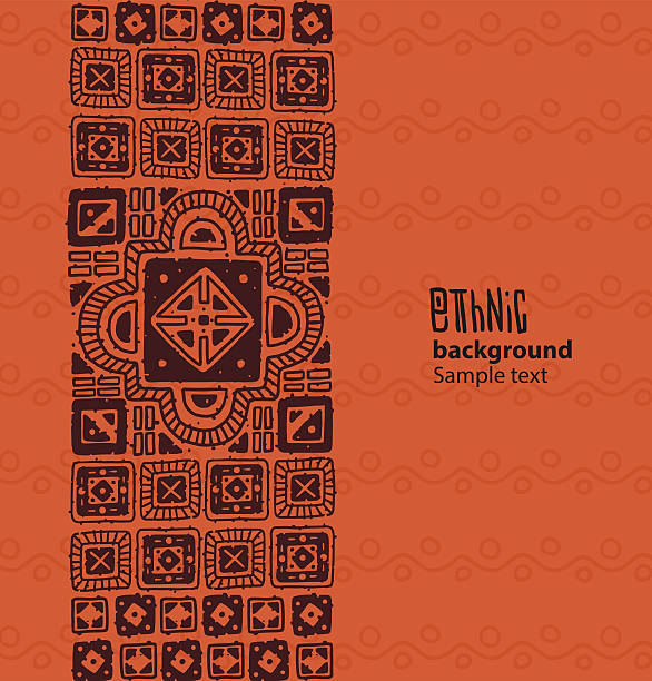 Ethnic background, brown squares from the left side To EPS10 african pattern stock illustrations
