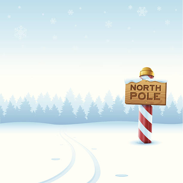North Pole Winter North pole winter background with space for copy. EPS 10 file. Transparency effects used on highlight elements. north pole stock illustrations