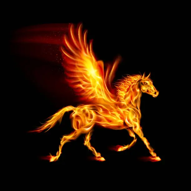 Vector illustration of Fire Pegasus.