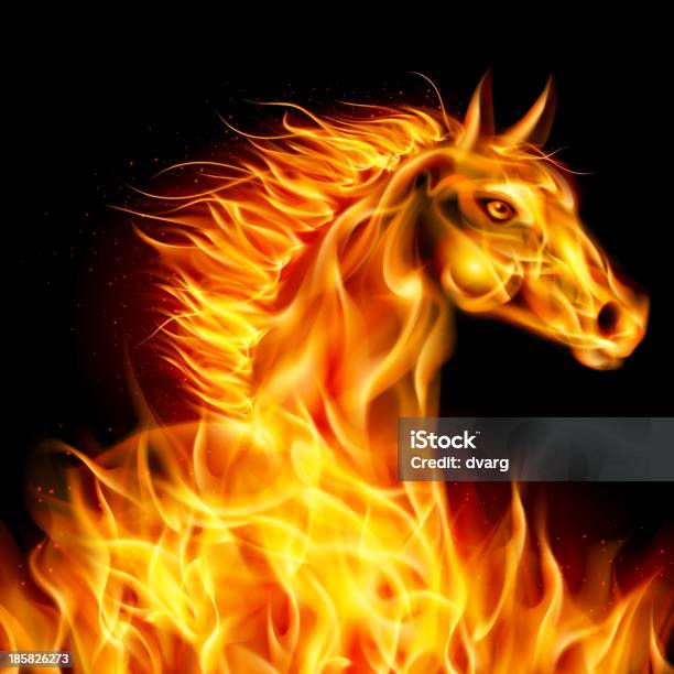 Fire Horse Stock Illustration - Download Image Now - Flame, Horse, Abstract