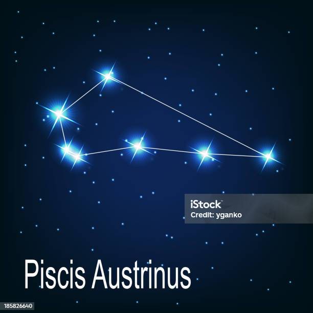 Constellation Piscis Austrinusétoiles Dans La Nuit Vect Vecteurs libres de droits et plus d'images vectorielles de Abstrait