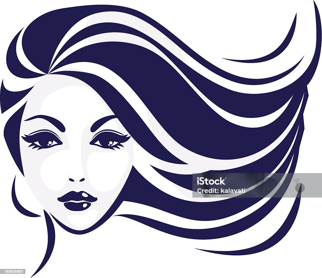 Icon hair, girl's face picture of a girl, icon hair, girl's face Adult stock vector