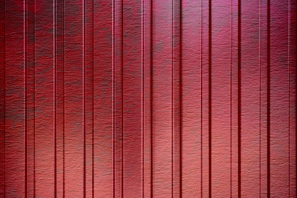 istock The red corrugated metal walls 185827015