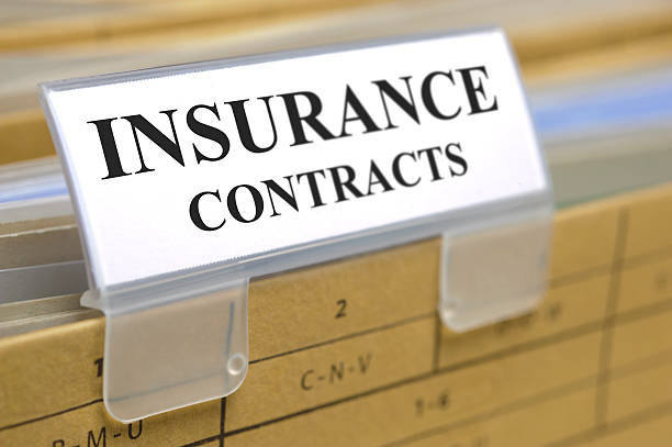 istock Close-up of archive drawer in INSURANCE CONTRACTS folder 185827281