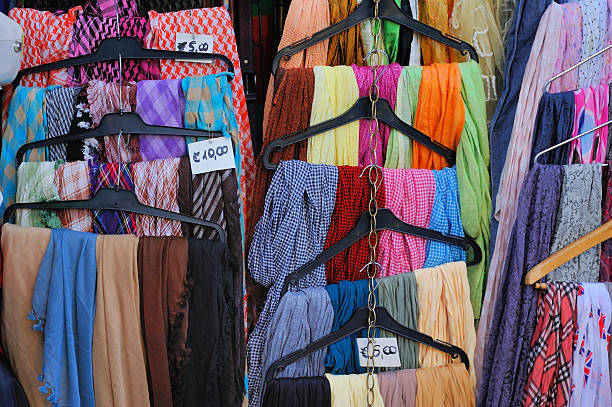 Cloth Sale in Pistoia stock photo