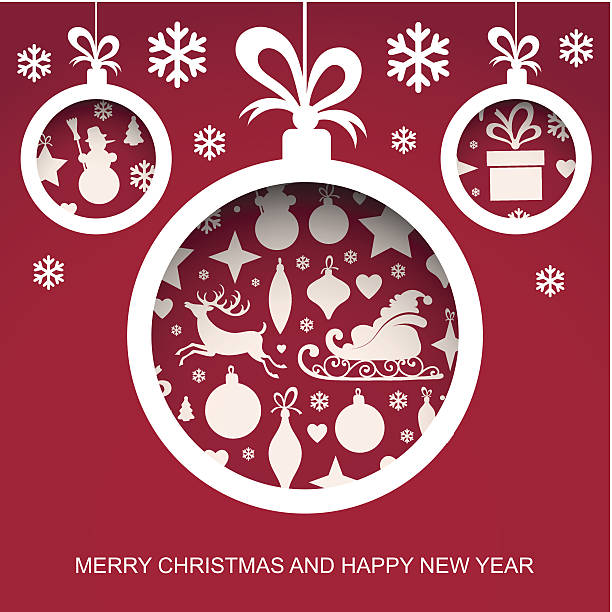 Christmas and New Year background vector art illustration