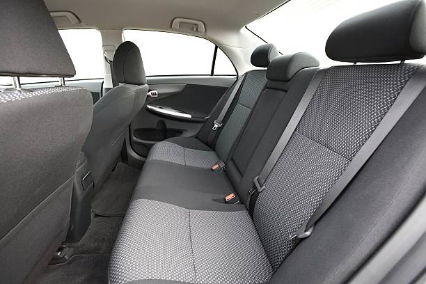 istock Dark and light gray interior of a new car 185828430
