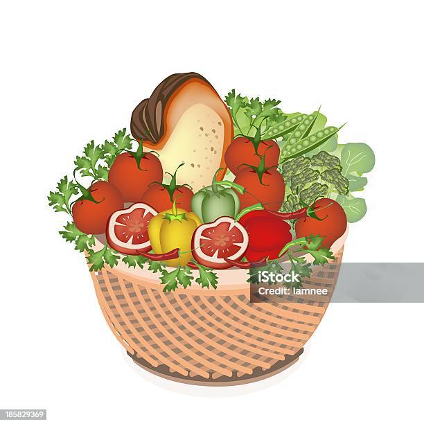 Ilustración de Salud Y Nutrición De Verduras En Cesta De Alimentos y más Vectores Libres de Derechos de Alimento