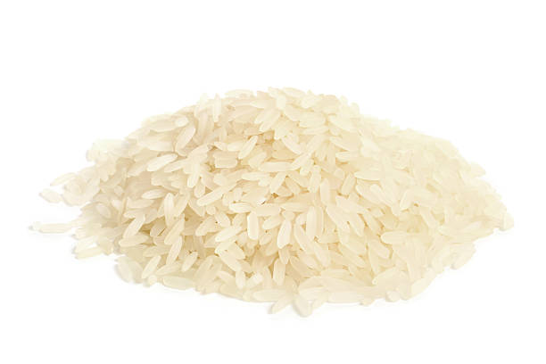 белый рис длинное - clipping path rice white rice basmati rice стоковые фото и изображения