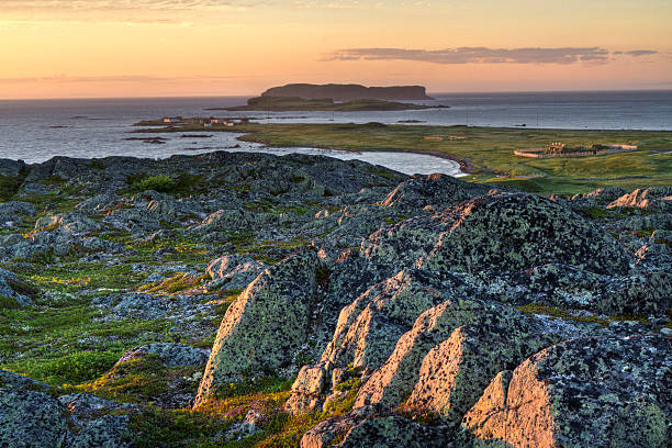 istock Sunset at L'Anse Aux Meadows Viking Settlement 185831718