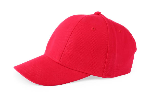 istock Stylish red baseball cap isolated on white 1858337985