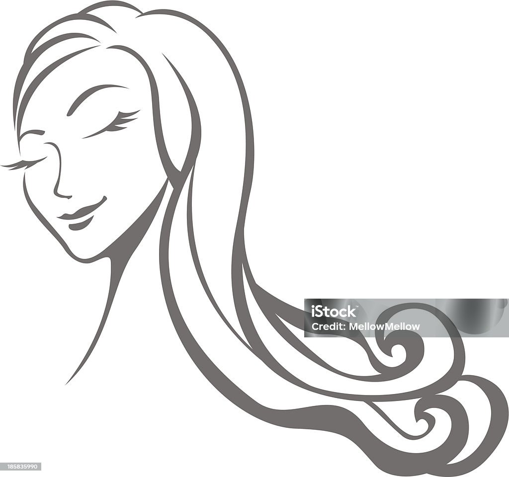 Long Wavy Hair Stock Illustration - Download Image Now - Adult