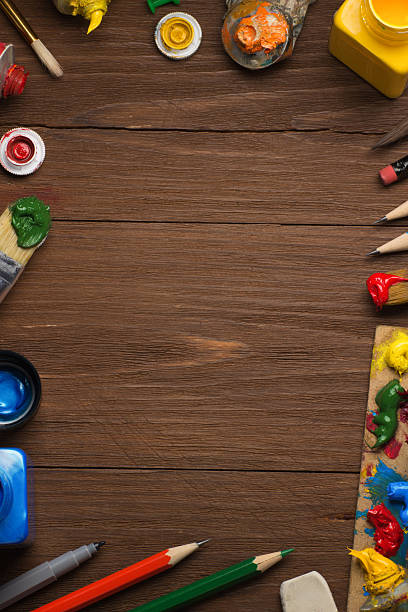 istock brush and painting  on wood 185836816