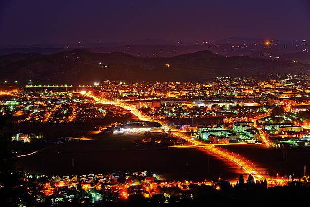 istock Maribor by night with hills in background 185836956