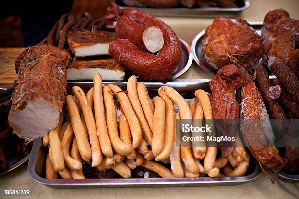 Homebaked Sausages And Meat Stock Photo - Download Image Now - Cholesterol, Collection, Cultures