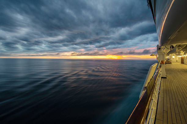 istock Sunset On The Open Ocean & Cruise Ship 185843326