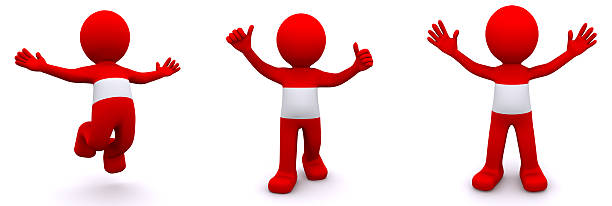 istock 3d character textured with flag of Austria 185843429