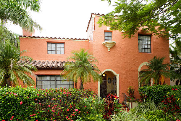 spanish Style House Stock image of a two story Spanish style house in South Florida spanish culture stock pictures, royalty-free photos & images