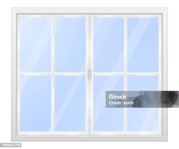 Western Style Window Western Style Retro Double Casement Windowwhitewith Glass Stock ...