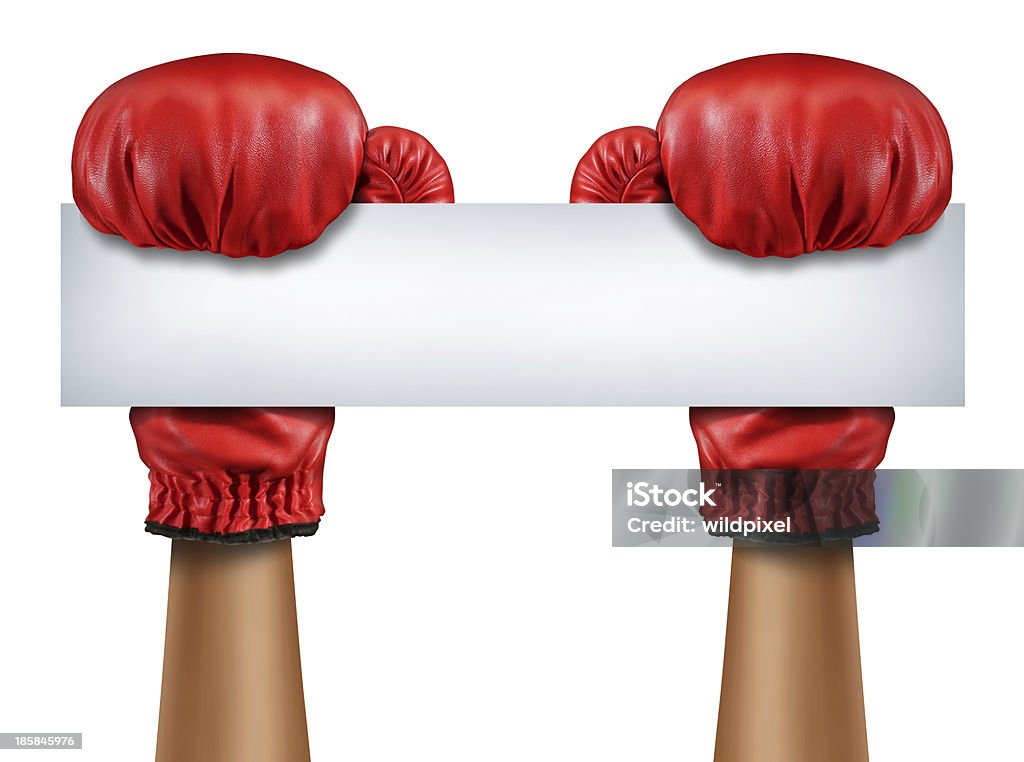 Luvas de boxe em branco sinal - Royalty-free Luva de Boxe Foto de stock