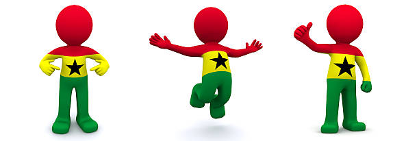 istock 3d character textured with flag of Ghana 185846221