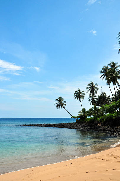 сан-томе и принсипи. пляж santana cove - sao tome and principe стоковые фото и изображения