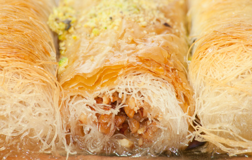 Kadayif - Middle Eastern cakes with pistachios and honey