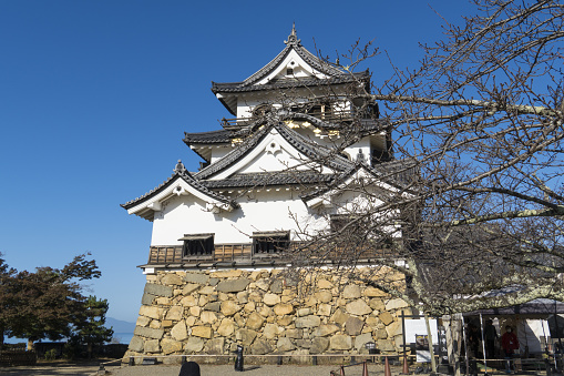 Hikone, Shiga, Japan - Nov 21 2023 : Hikone Castle is one of only Twelve Castles in Japan with its Original Tenshu