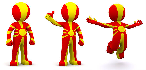 istock 3d character textured with flag of Macedonia 185847346