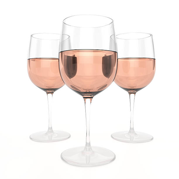 3 Glasses Of Rose Wine stock photo